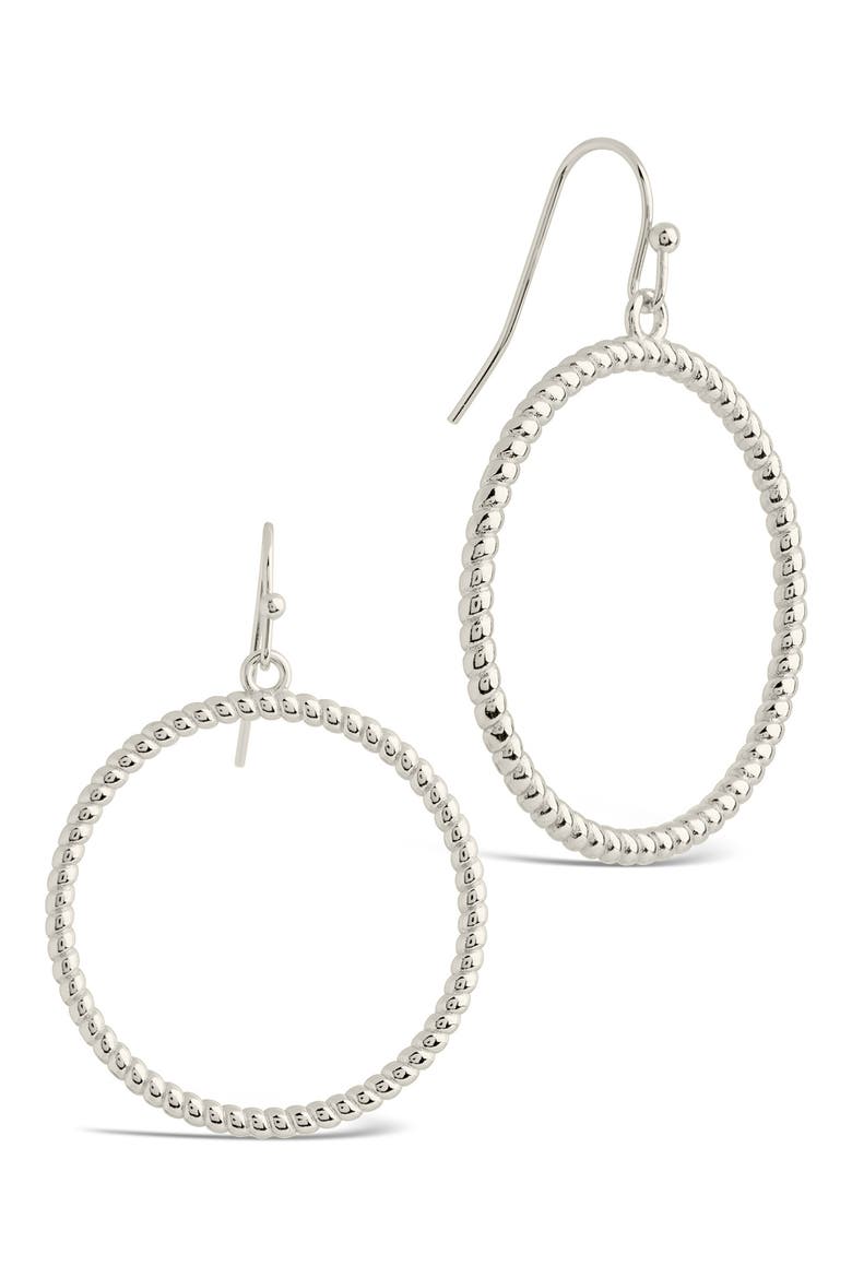 Terina Hoop Drop Earrings, Main, color, SILVER