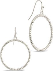 Sterling Forever Terina Hoop Drop Earrings