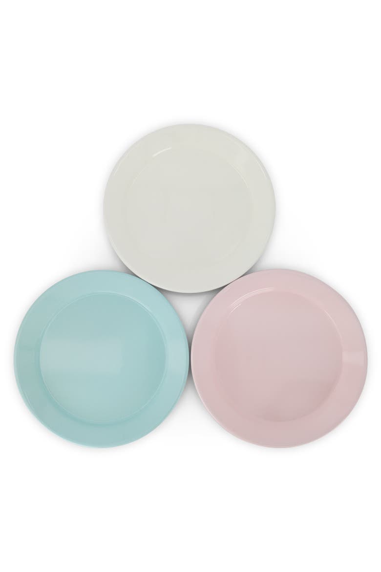 Two Tone Enamel Dinner Plate - Set of 4, Alternate, color, Royal Blue & Ivory