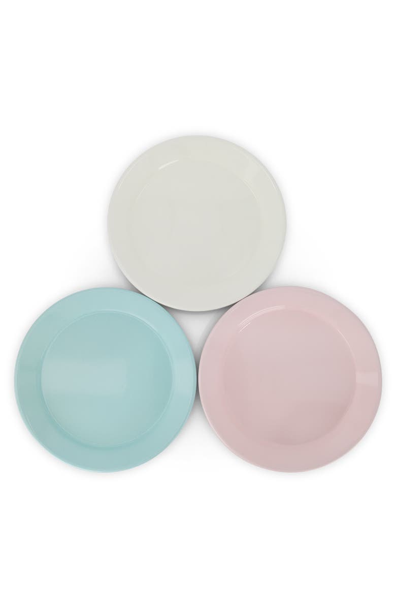 Elifle Two Tone Enamel Dinner Plate - Set of 4, Alternate, color, Royal Blue & Ivory