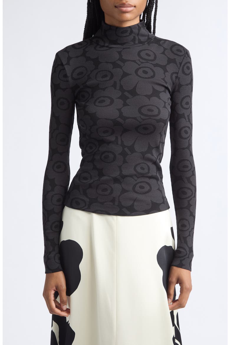 Unikko Vilpotus Wool Turtleneck Top, Main, color, BLACK