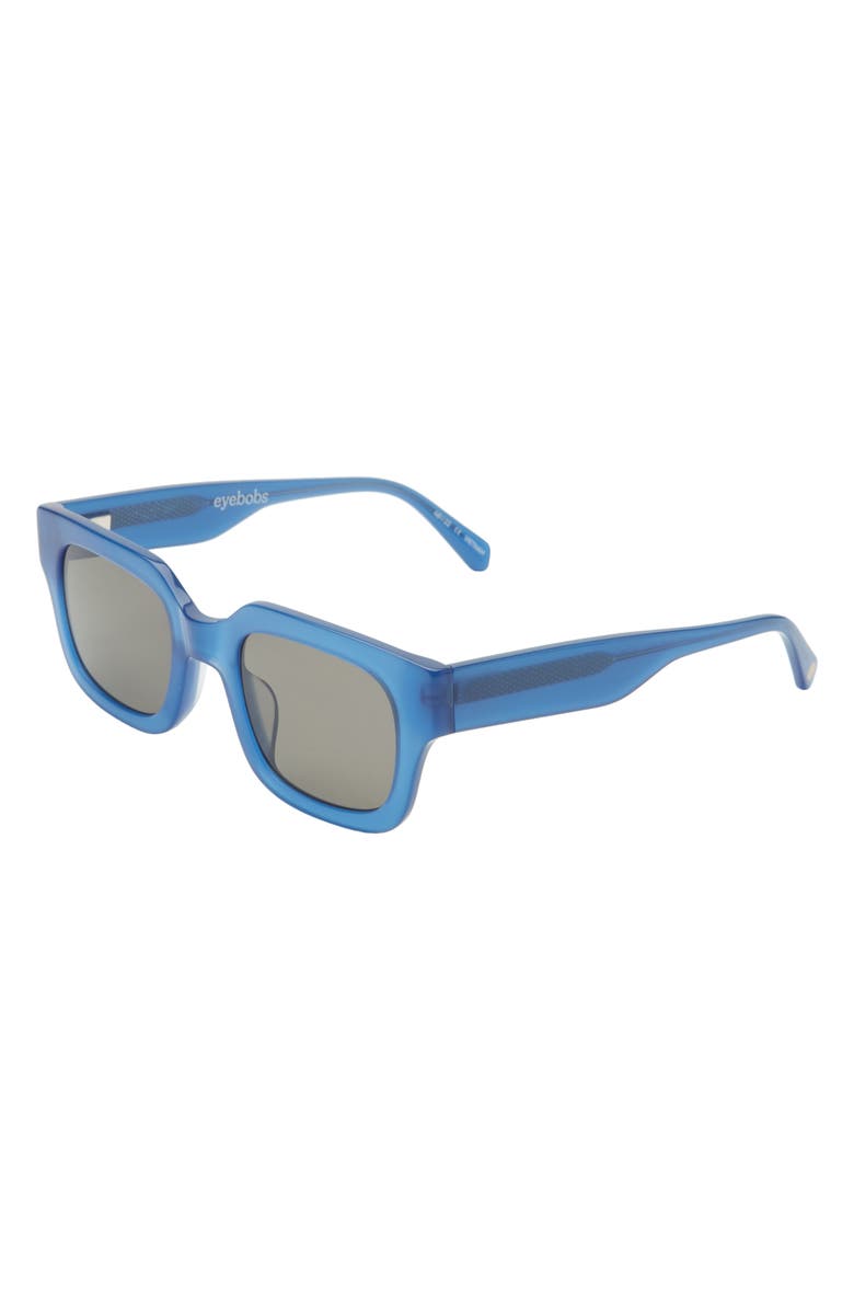 eyebobs Square Off 47mm Small Polarized Square Sunglasses, Alternate, color, Sapphire Blue