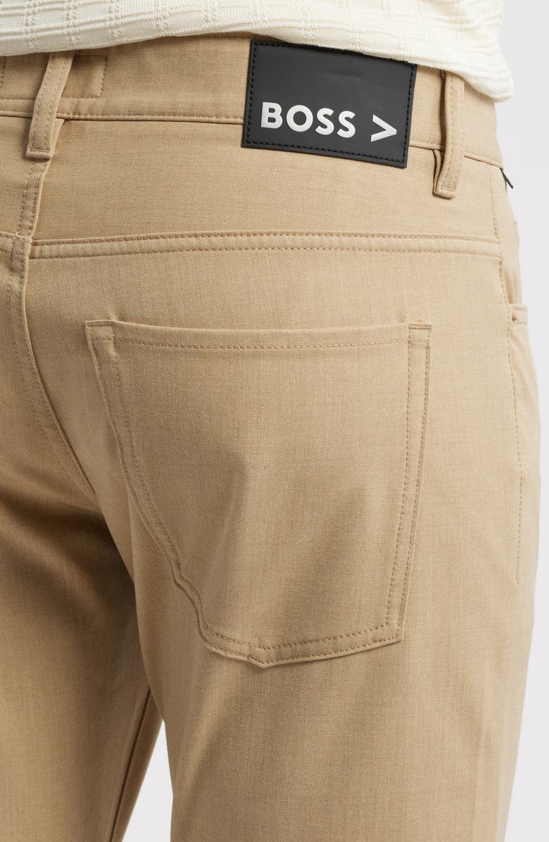 BOSS Delaware Slim Fit Five Pocket Pants, Alternate, color, Light Beige