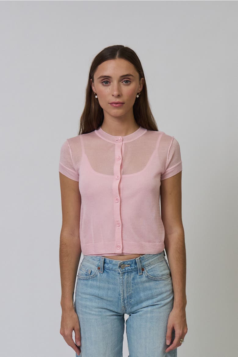 Serena Sheer Cardi With Cami, Alternate, color, BABY PINK