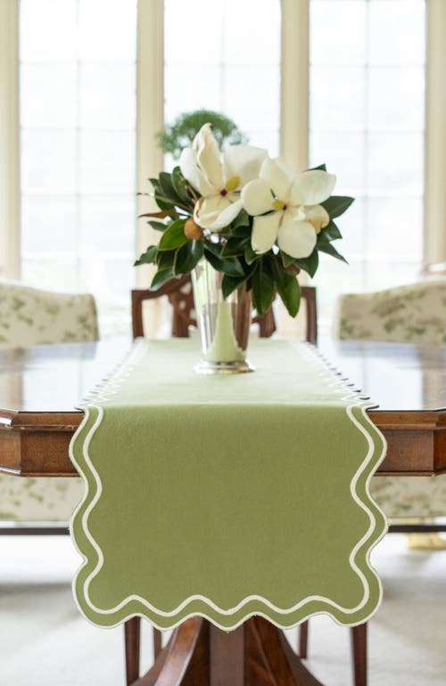 Bond & Grace Storytime Dahlias Table Runner In Multi