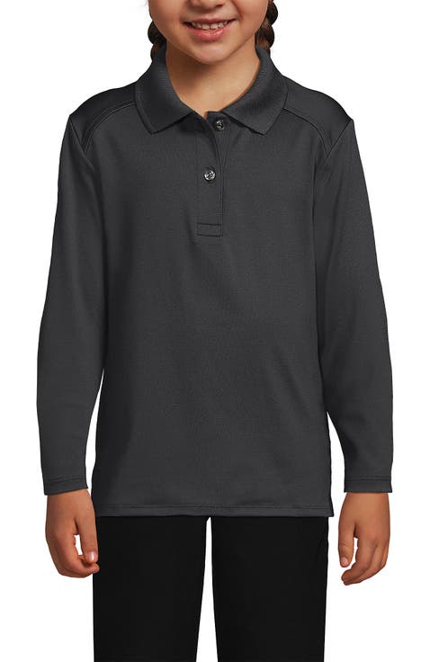 School Uniform Girls Long Sleeve Feminine Fit Rapid Dry Polo Shirt