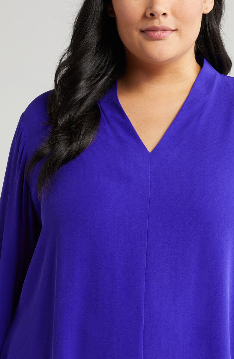 Eileen Fisher V-Neck Silk Crepe Top, Alternate, color,