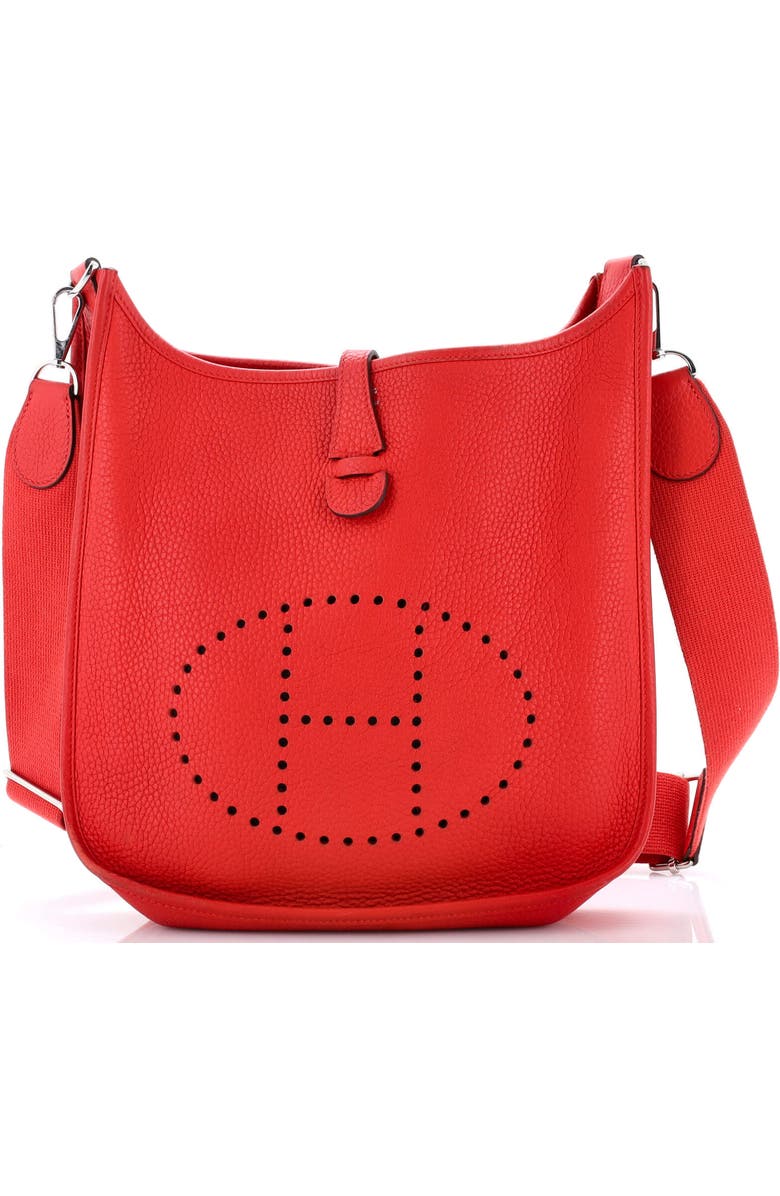 Pre-Owned Hermes Evelyne Bag Gen III Clemence PM, Main, color, Rouge Tomate