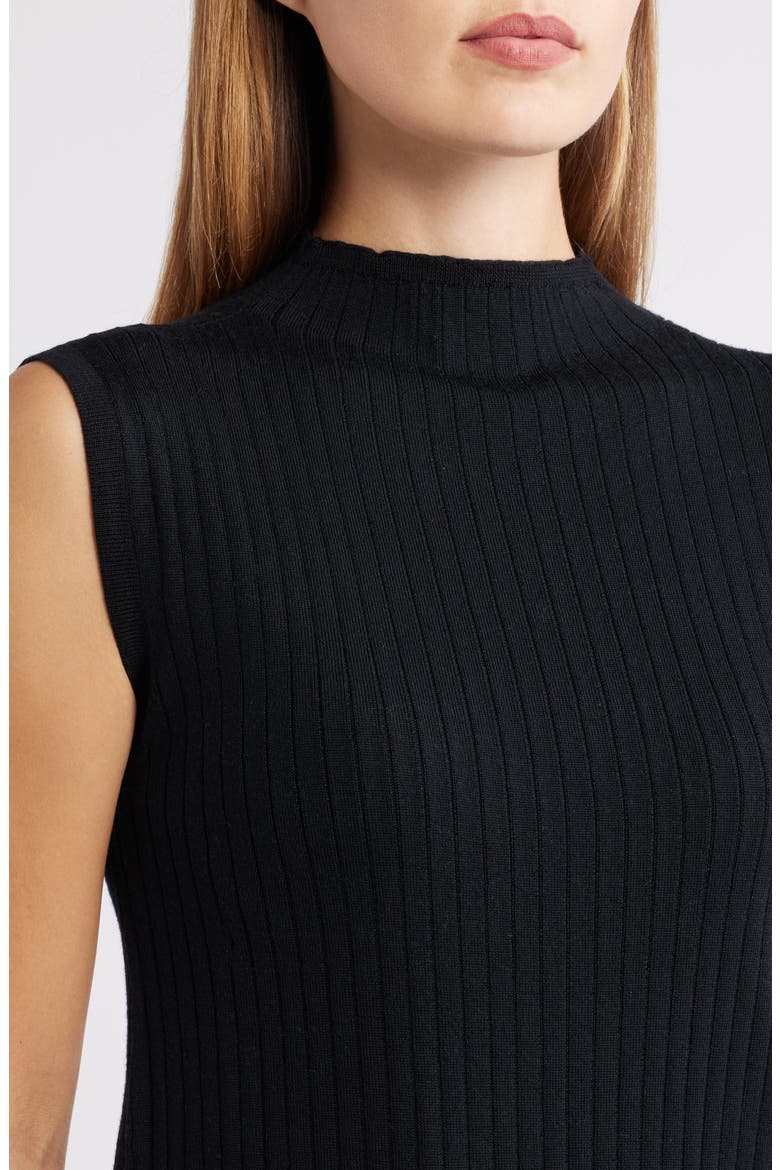 Sleeveless Wool Mock Neck Sweater, Alternate, color, ANNE BLACK