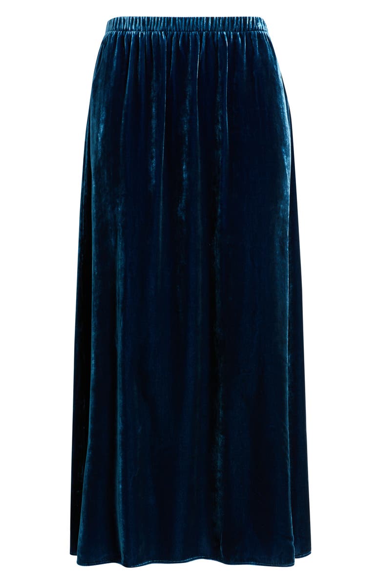 Eileen Fisher Velvet Midi A-Line Skirt, Alternate, color, Atlantis