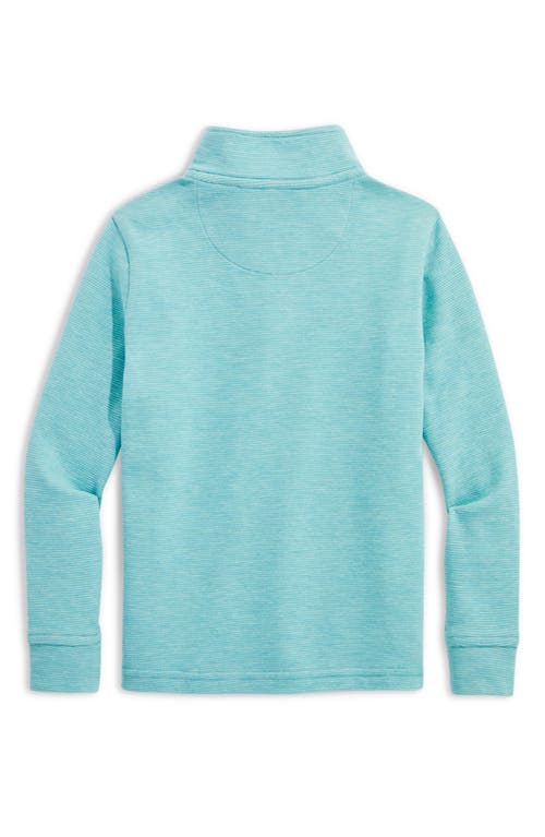 Vineyard Vines Kids' Saltwater Stripe Quarter Zip Sweatshirt In Blue