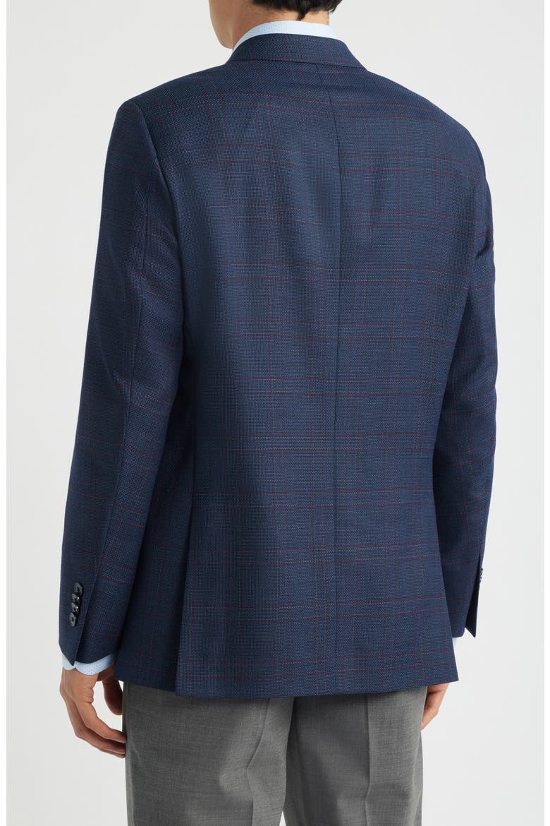 Flynn Classic Fit Blue Plaid Wool Sport Coat, Alternate, color, BLUE