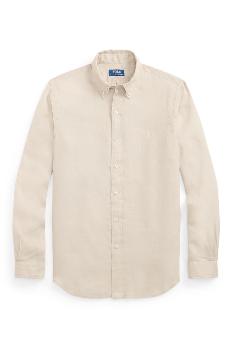 Classic Fit Linen Button-Down Shirt, Alternate, color, STONEWARE GREY