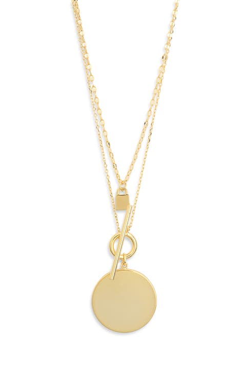 Set of 2 Demi Fine Disc Pendant Necklaces