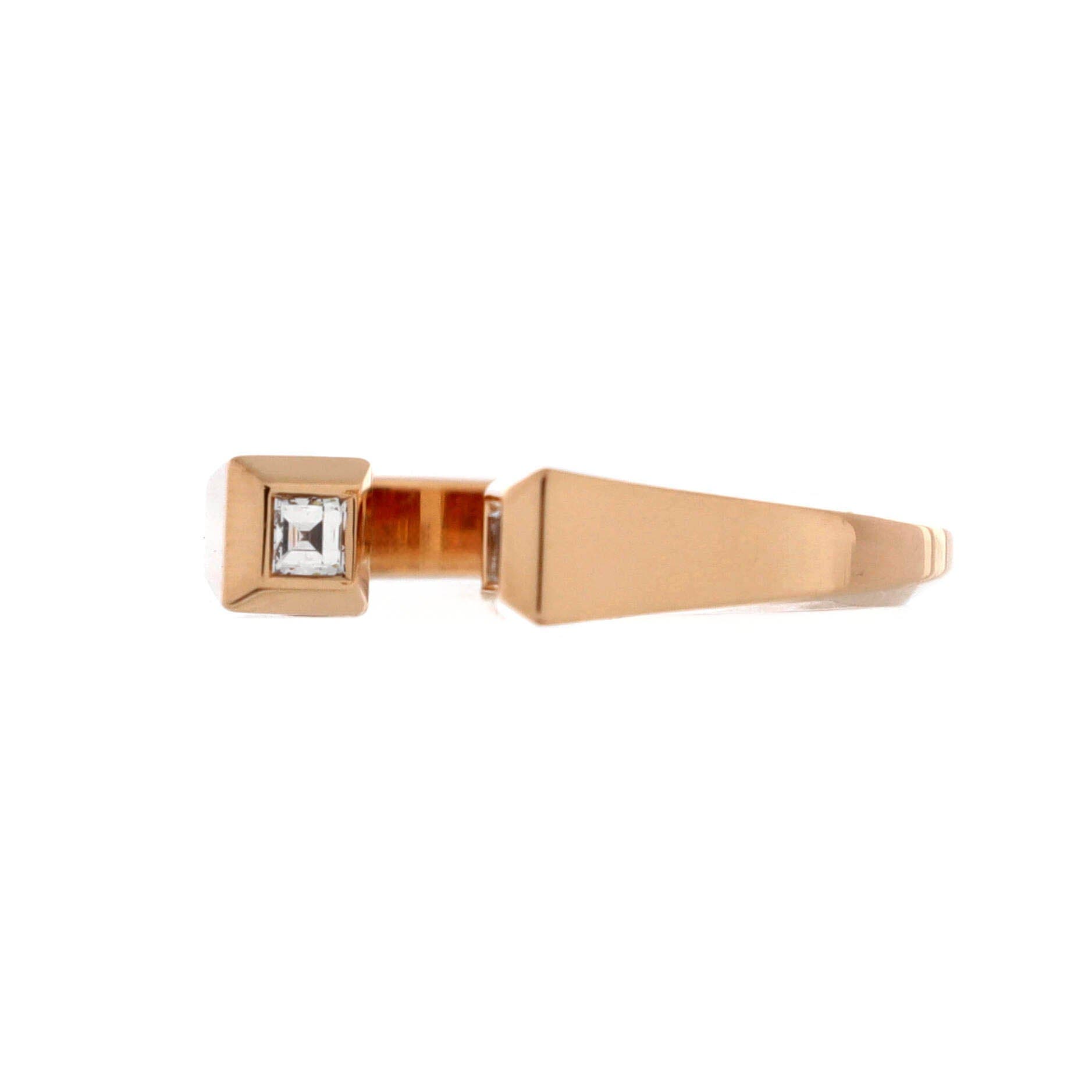 Pre-Owned Hermes Clou de Forge Ring 18K Rose Gold with Diamonds Small, Alternate, color, Rose Gold