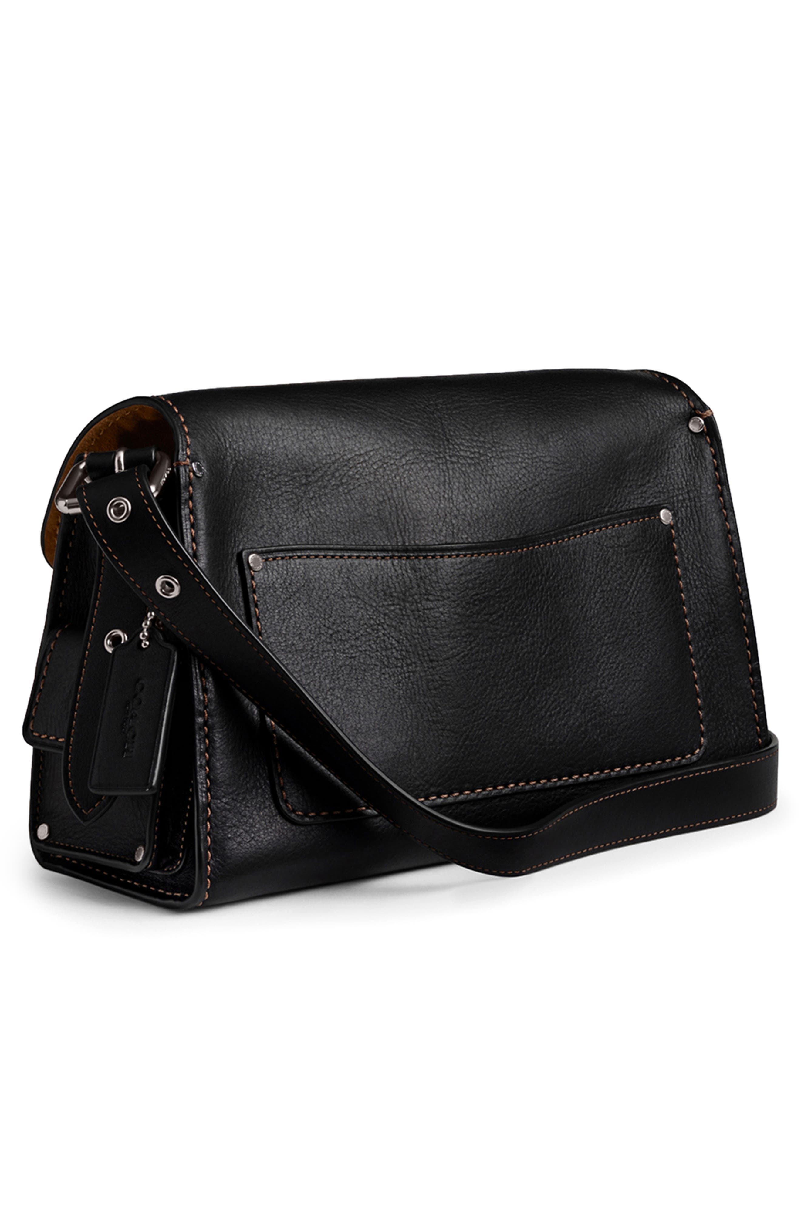 COACH Western Tabby Soft Cargo Leather Shoulder Bag, Alternate, color, Lh/Black