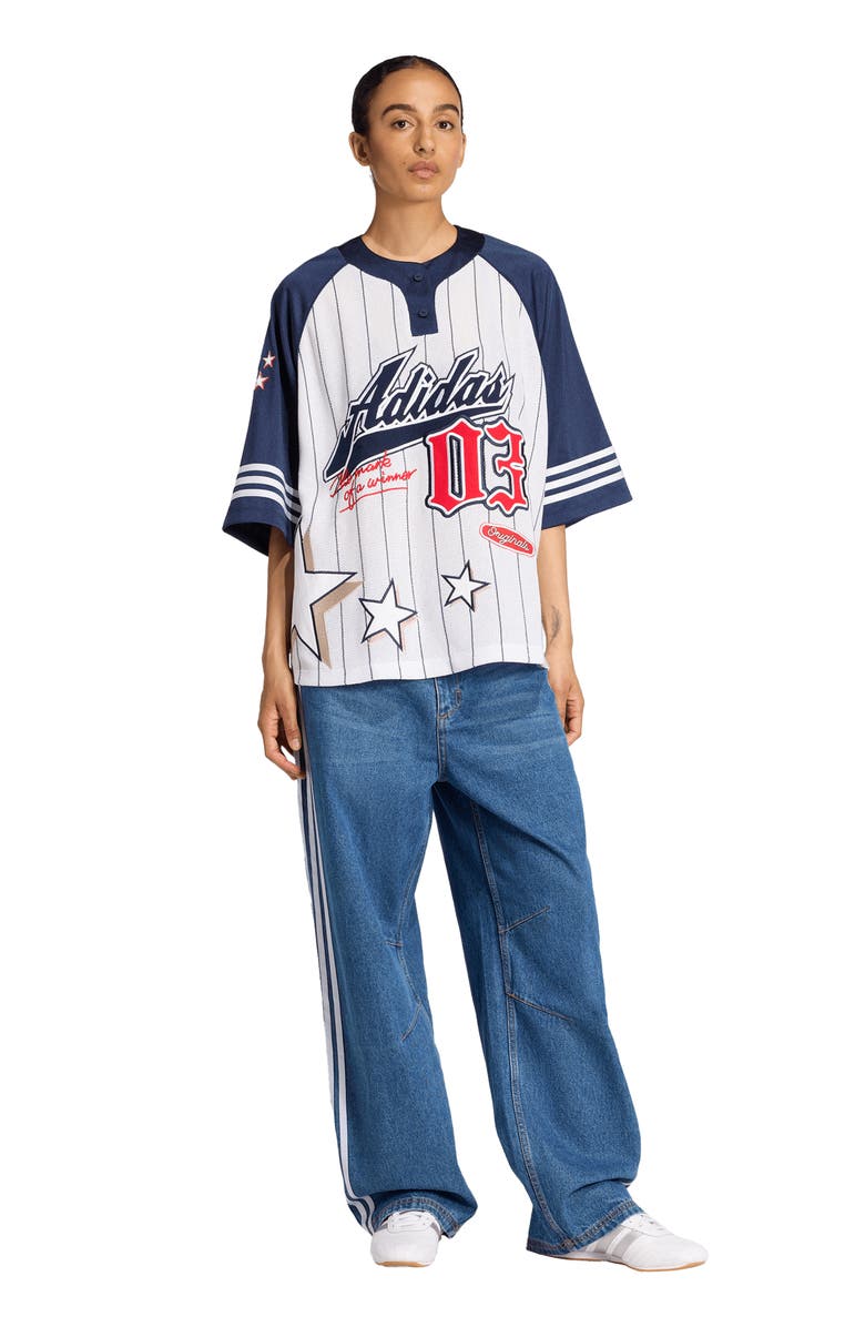 adidas Oversize Short Sleeve Jersey, Alternate, color, White