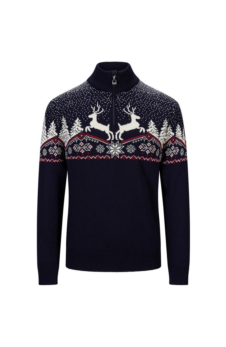 Dale of Norway Dale Christmas Sweater - Men's, Alternate, color, Navy/Off White/Red Rose2