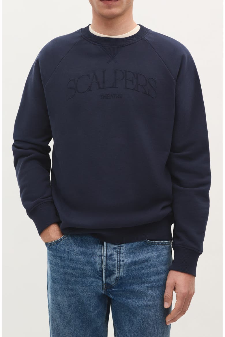 Theatre Flock Sweater, Main, color, Navy