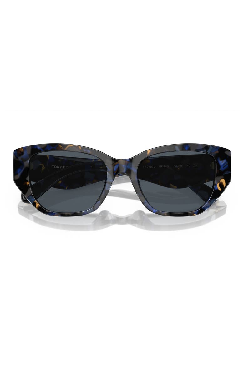 53mm Polarized Rectangular Sunglasses, Alternate, color, DARK GREY