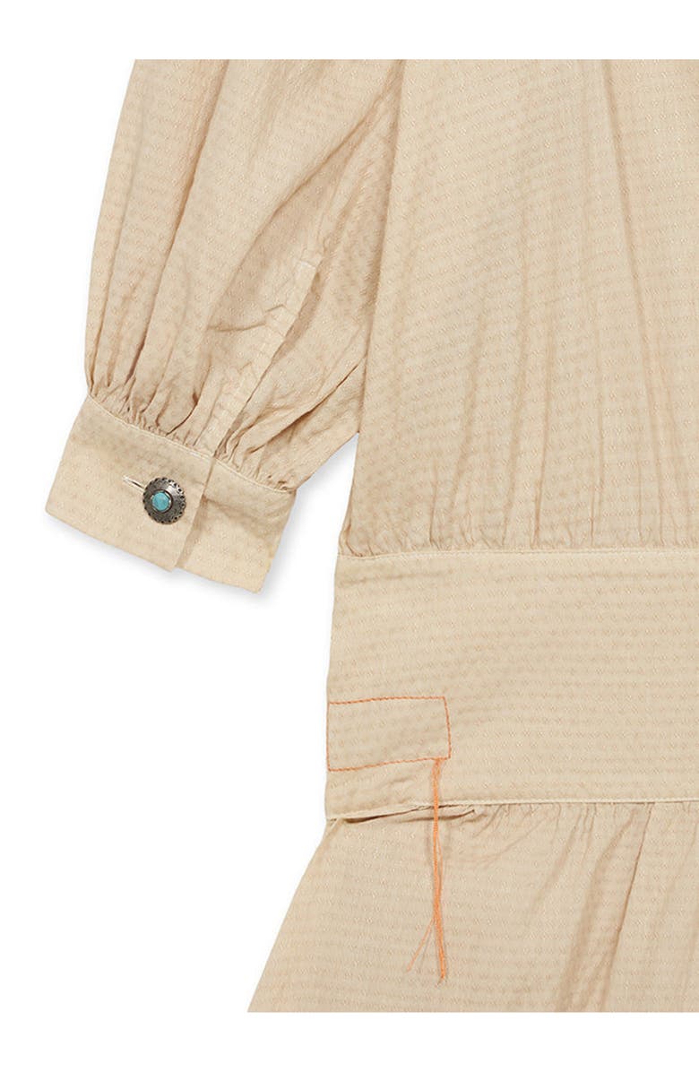 Fortela Maxi Korean Collar Linen Dress, Alternate, color, Ecru