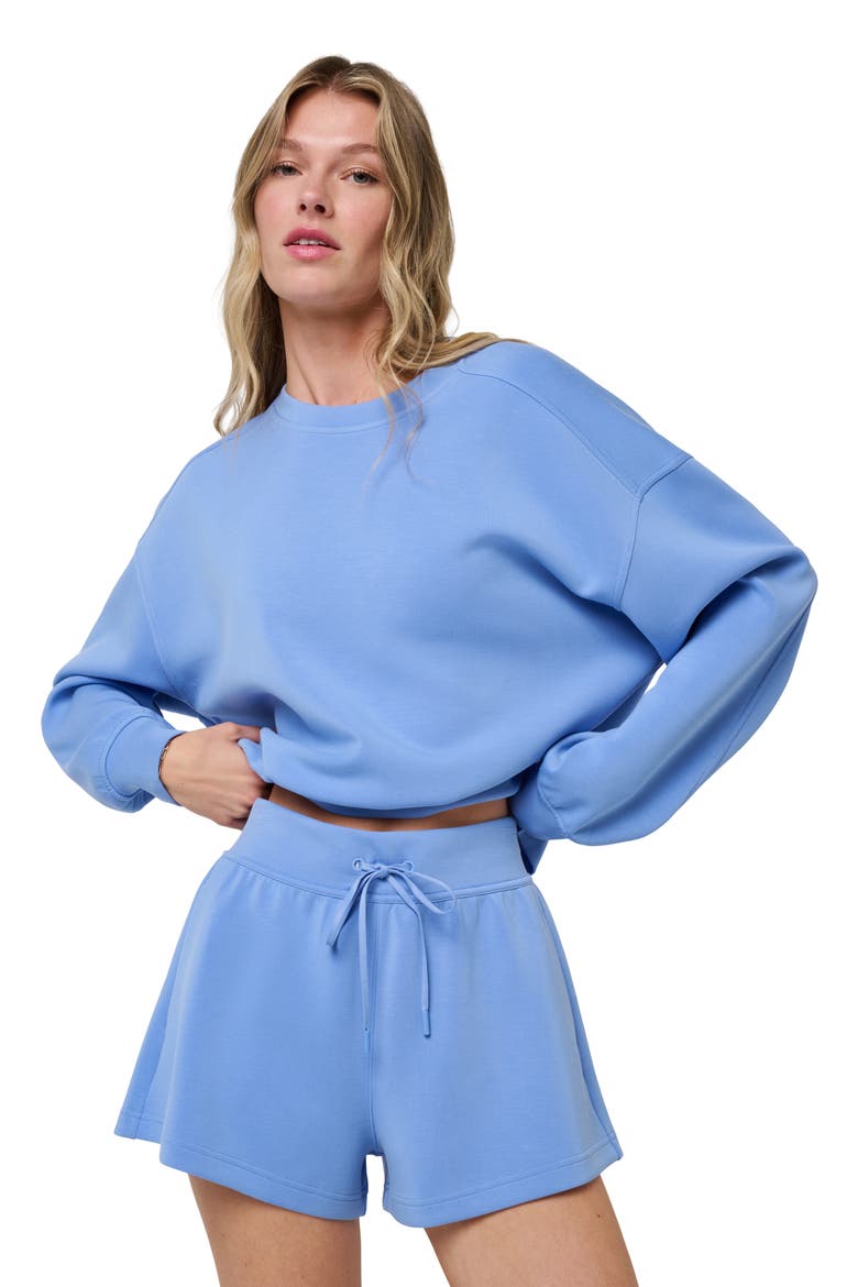 Cloudscape Sweat Shorts, Alternate, color, HEATHER CORNFLOWER BLUE