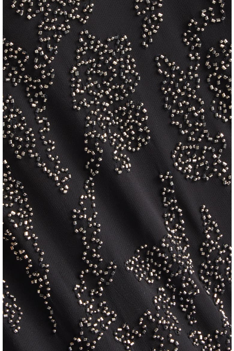 Sylven Beaded Mock Neck Maxi Dress, Alternate, color, BLACK