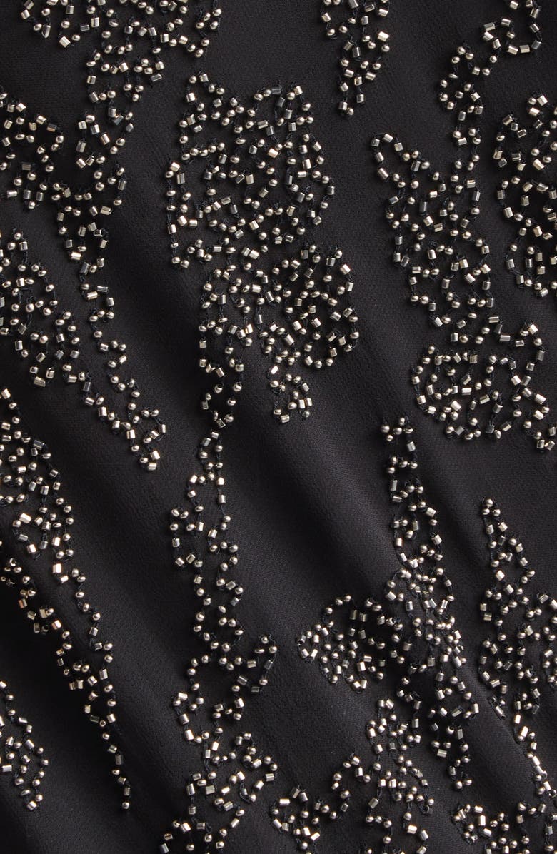 Veronica Beard Sylven Beaded Mock Neck Maxi Dress, Alternate, color, Black