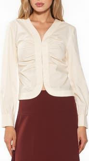 Alexia Admor Noa Ruched Long Sleeve Shirt