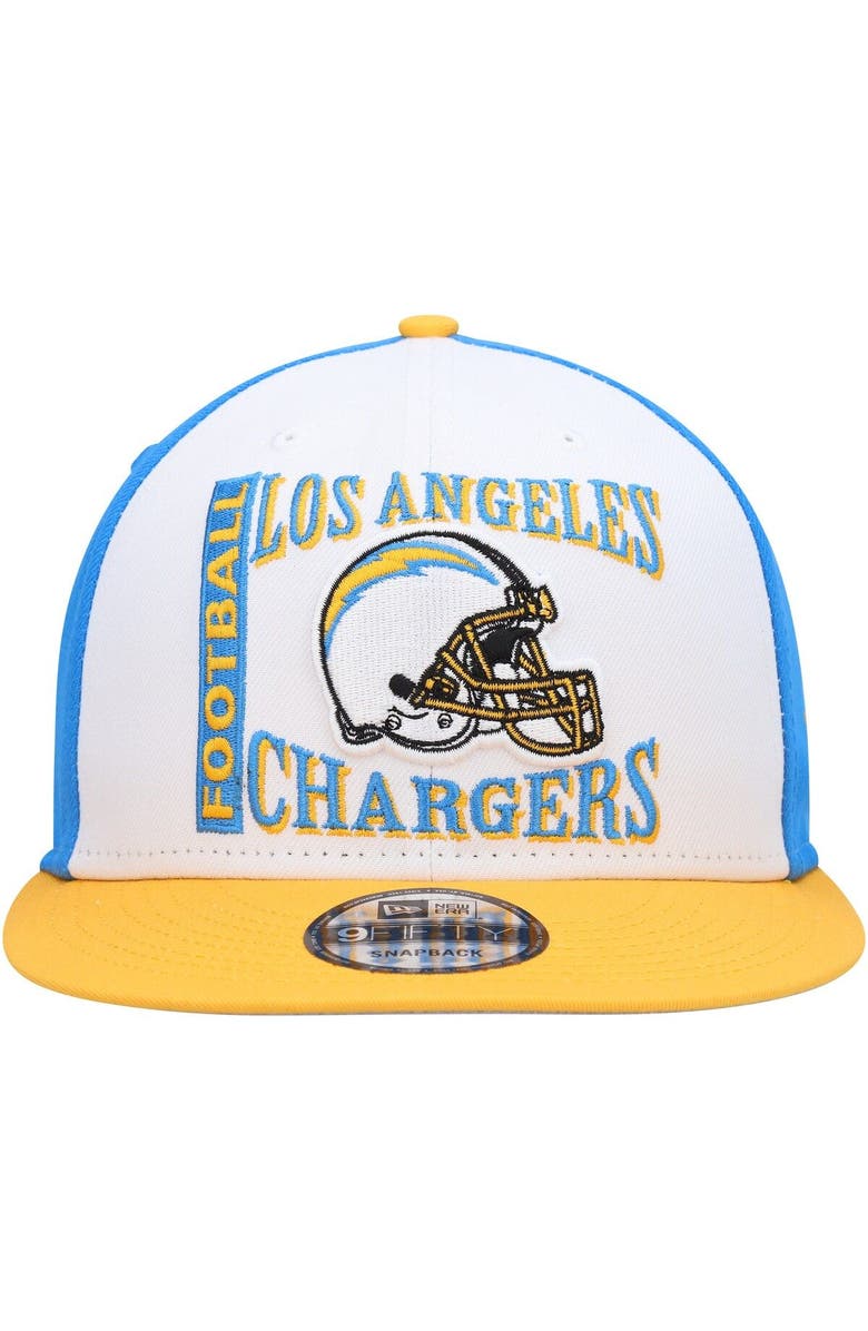 New Era Men's New Era White/Gold Los Angeles Chargers  Retro Sport 9FIFTY Snapback Hat, Alternate, color, 