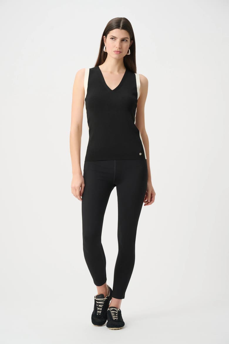 Dry Viscose V-Neck Fitted Cami, Alternate, color, Black/Birch