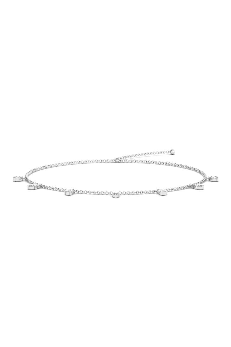 Lab Created Diamond Charm Choker Necklace, Alternate, color, 18K WHITE GOLD