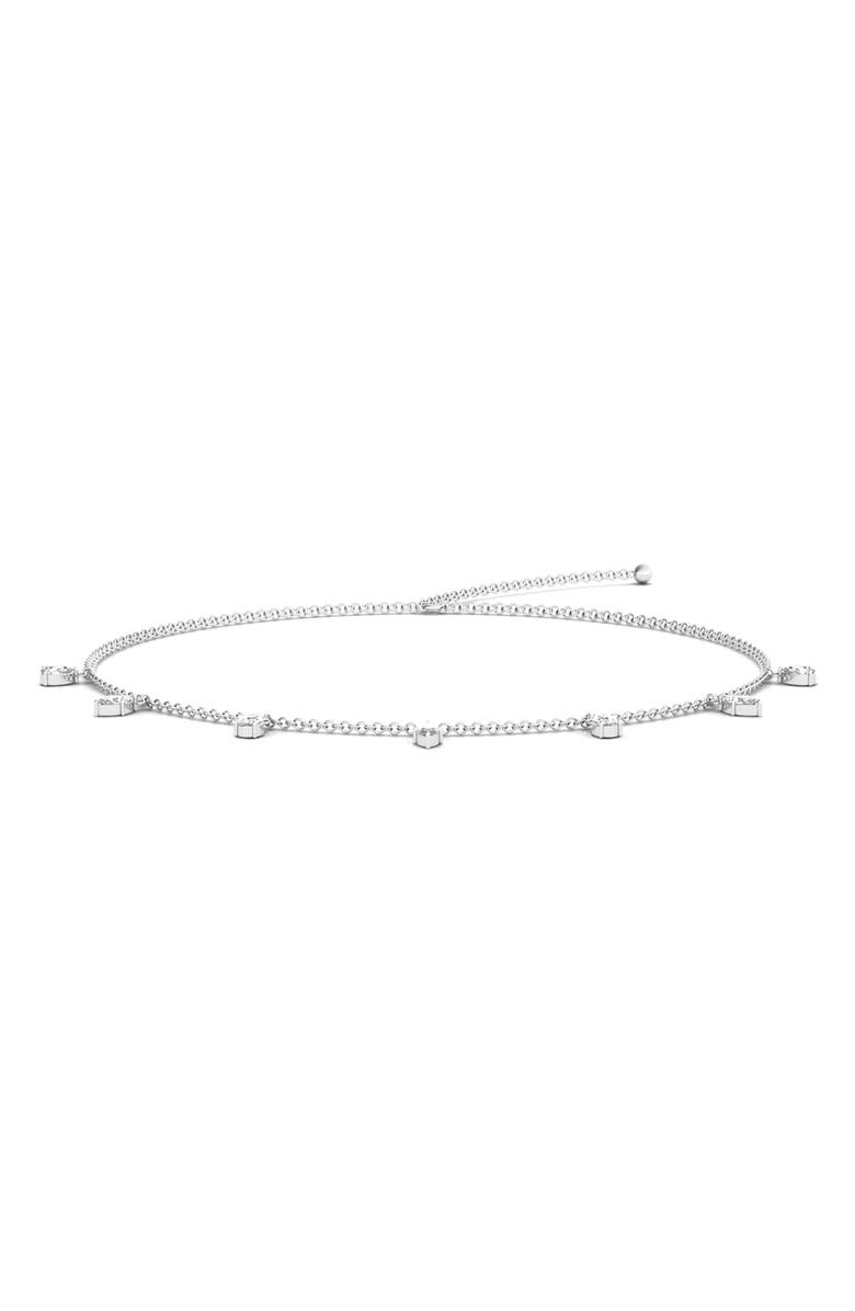 HauteCarat Lab Created Diamond Charm Choker Necklace, Alternate, color, 18K White Gold