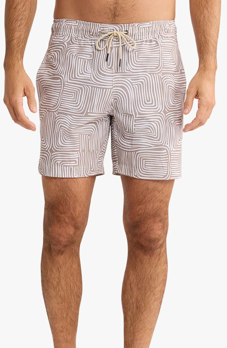 Fair Harbor The Bayberry Swim Trunks, Main, color, Wavy Sands