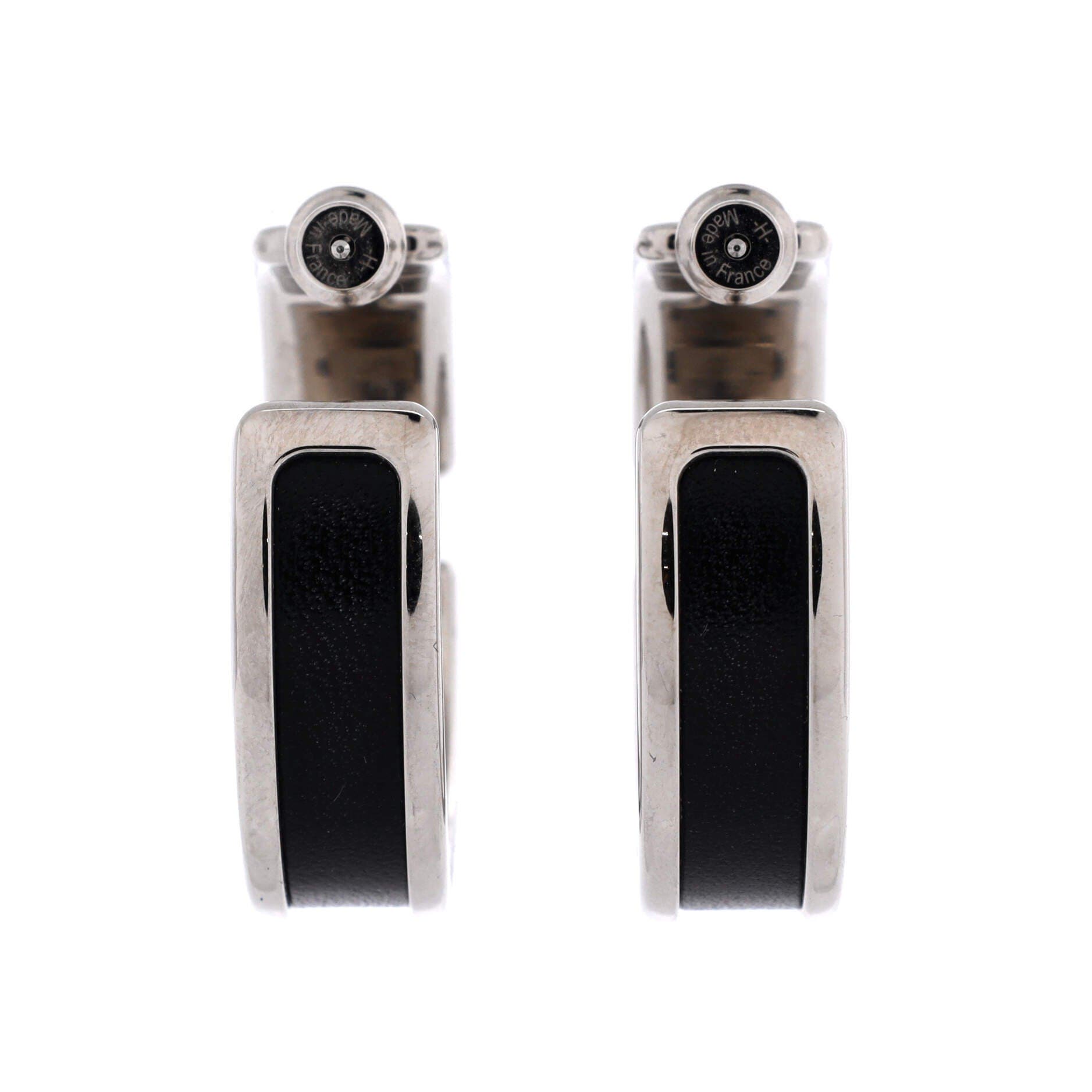 Olympe Hoop Earrings Metal and Leather, Alternate, color, Metallic Silver