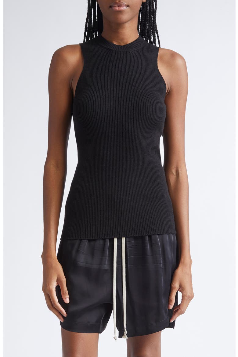 Maglia Wool Rib Tank, Main, color, BLACK