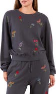 Billy T Flower Burst Embroidered Cotton Graphic Sweatshirt