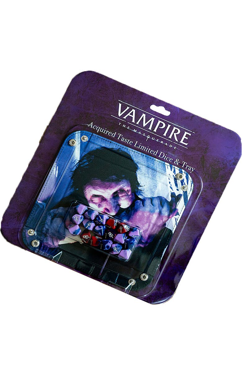 Renegade Game Studios The Masquerade 5th Edition Acquired Taste Dice & Tray Pack, 18 Dice, Main, color, Multicolored