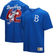 Mitchell & Ness Men's Mitchell & Ness Jackie Robinson Royal Brooklyn Dodgers Legends Collection Vintage Logo T-Shirt