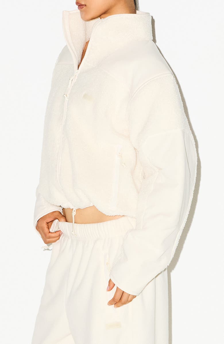 SKIMS Faux Shearling Zip Jacket, Alternate, color, Ecru