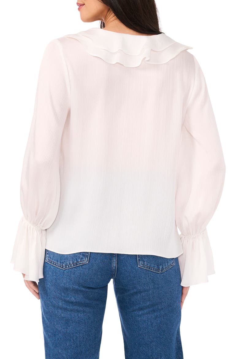 Ruffle Detail Textured Top, Alternate, color, NEW IVORY