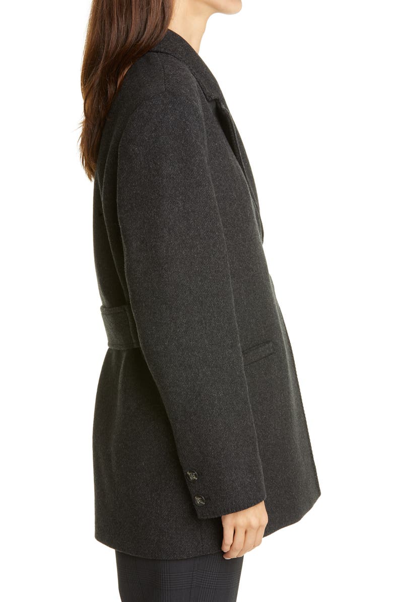 Ganni Belted Wool Blend Blazer, Alternate, color,