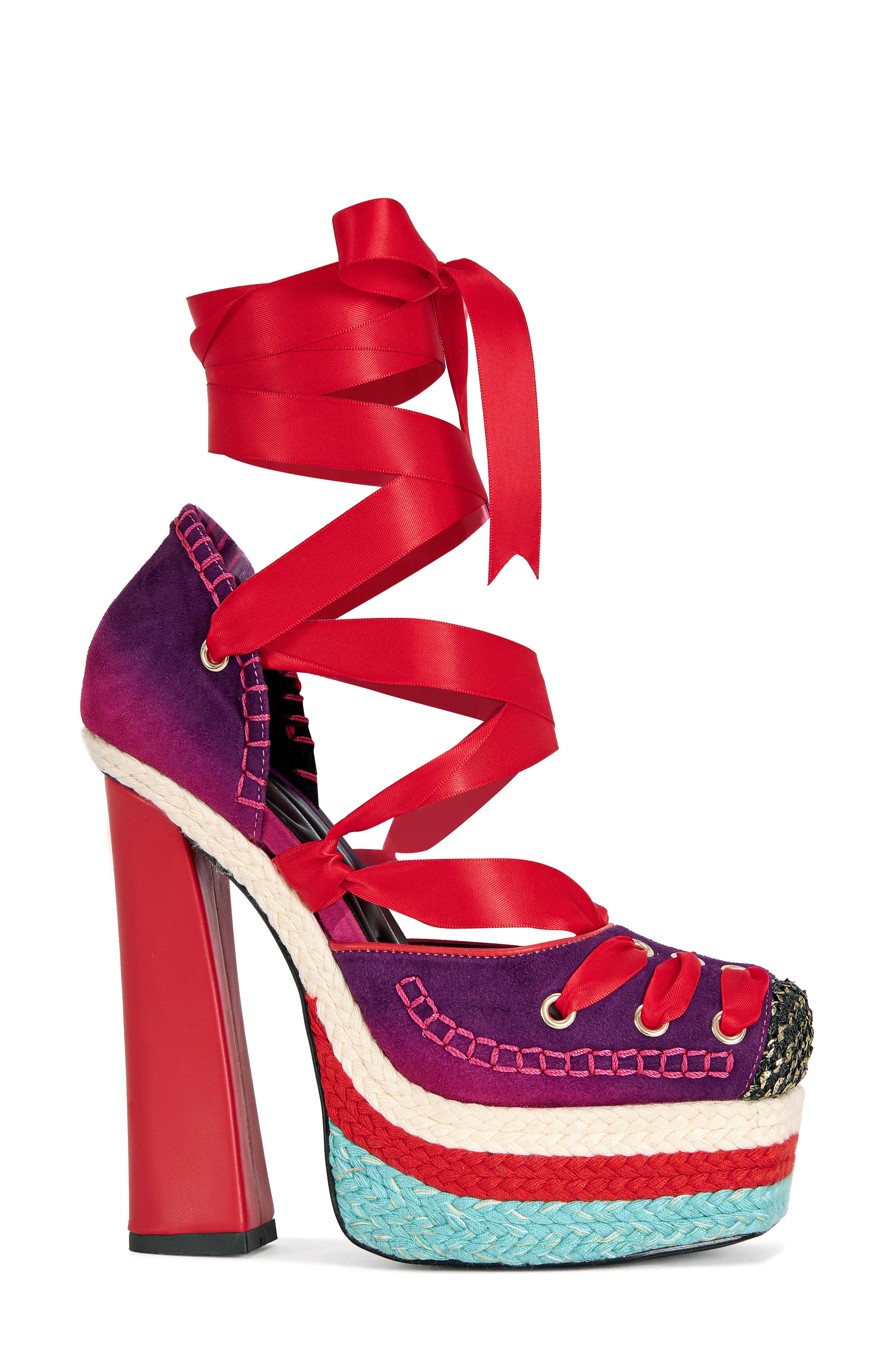 AZALEA WANG Fonteyn Ankle Wrap Platform Sandal, Alternate, color, 