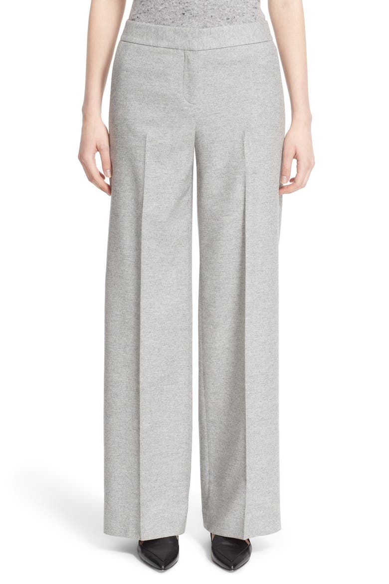 'Winter' Flannel Wide Leg Pants, Main, color, LIGHT HEATHER GREY WINTER