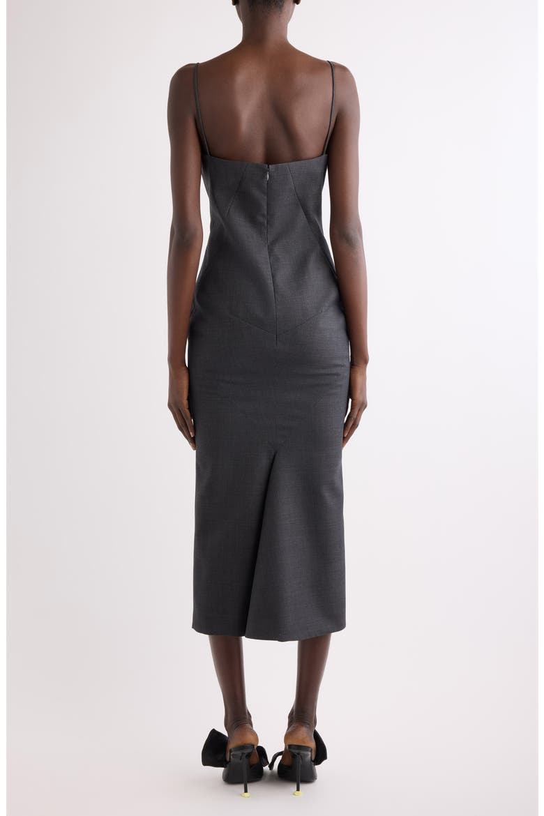Sliced Kickback Wool Grain de Poudre Sheath Dress, Alternate, color, GREY MIX