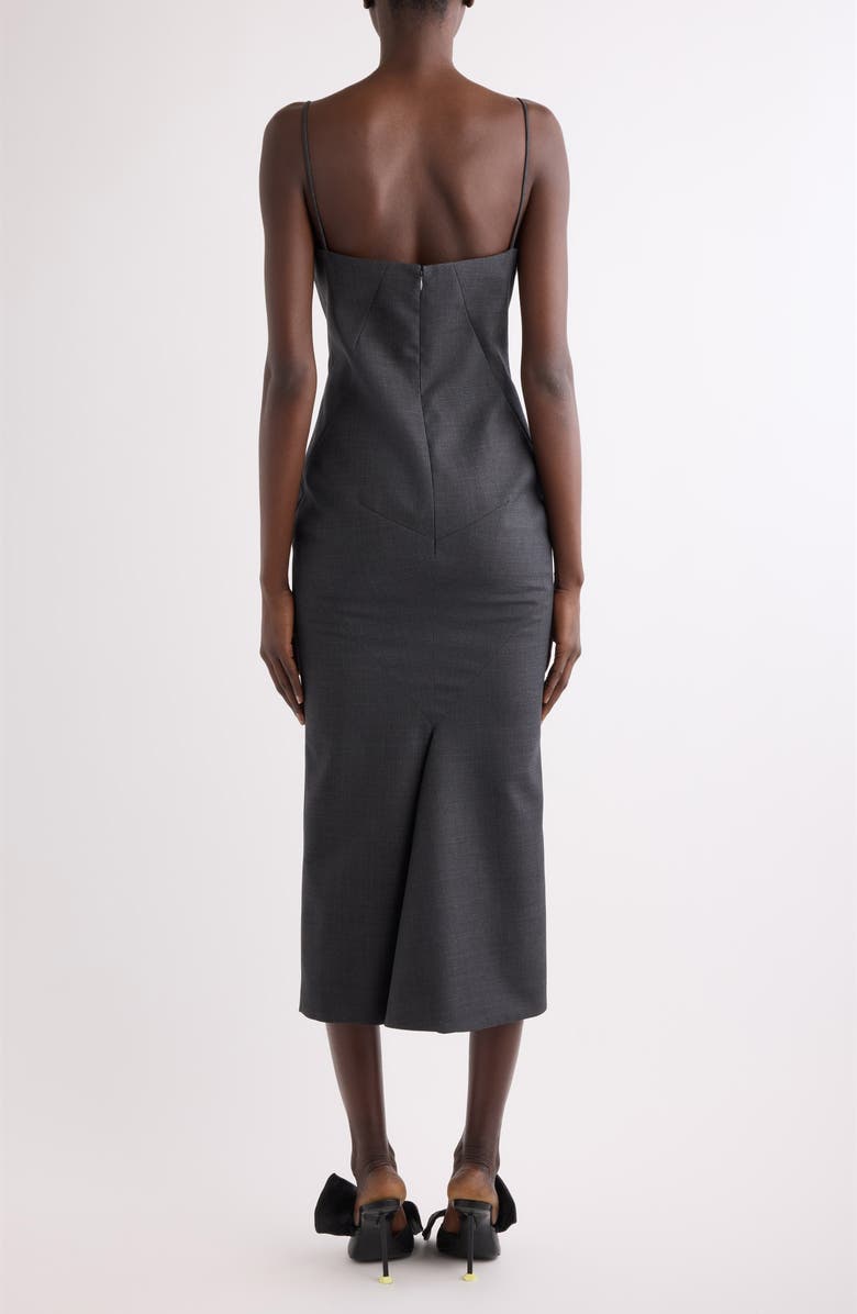 Givenchy Sliced Kickback Wool Grain de Poudre Sheath Dress, Alternate, color, Grey Mix