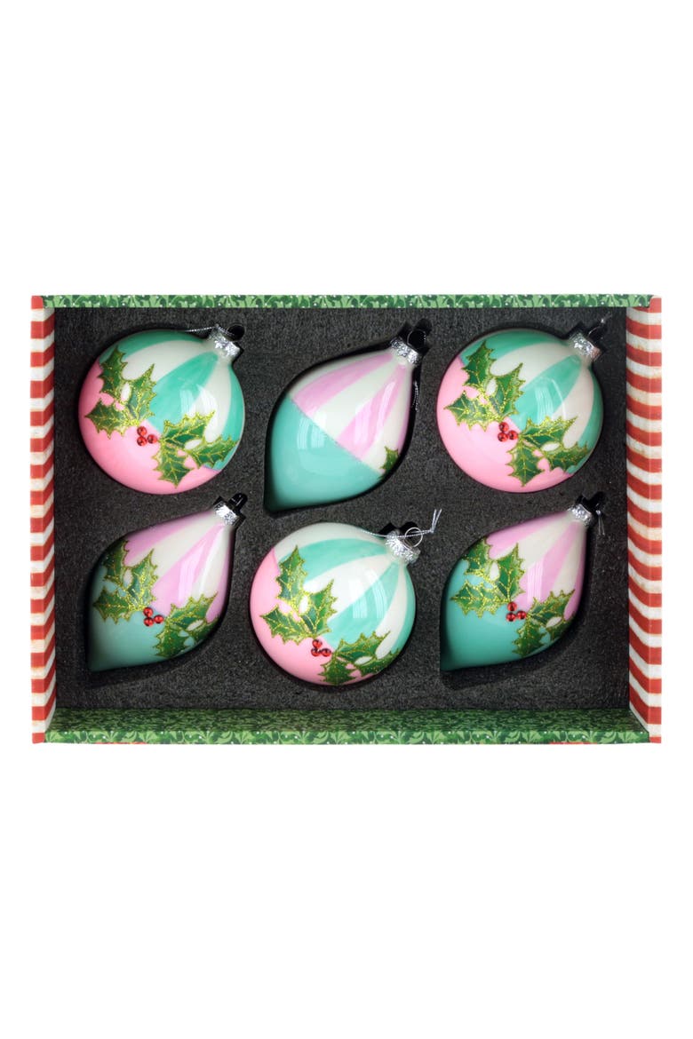Hollyberry Jeweled Ornament, Box of 6, Alternate, color, Pastel Pink