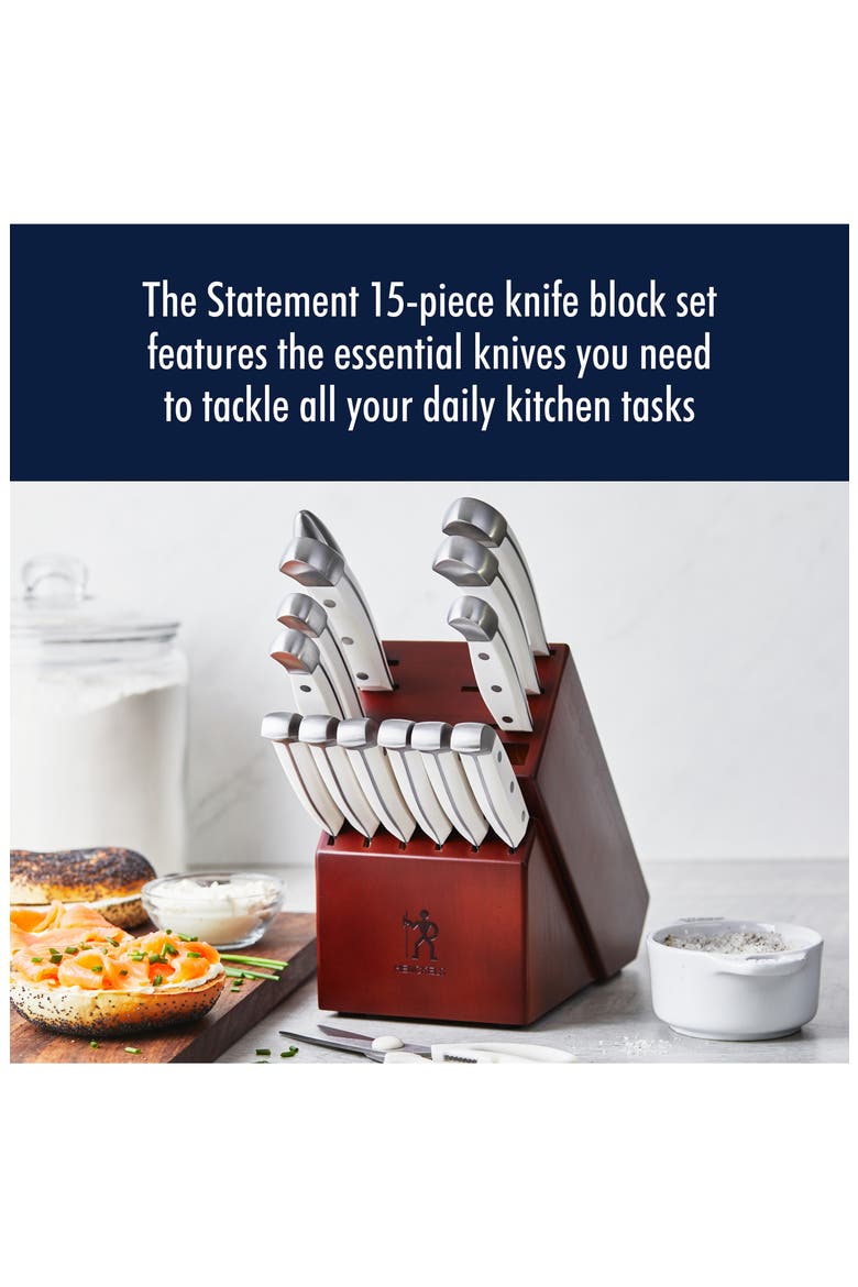 Statement 15-Piece Knife Block Set, Alternate, color, WHITE