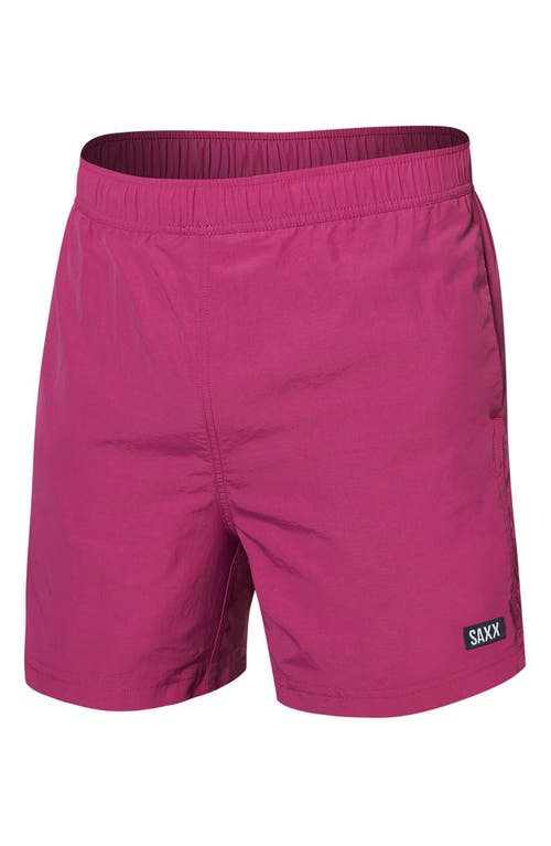 Saxx Go Coastal 2-in-1 Volley Swim Shorts In Magenta