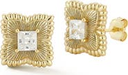 GLAZE JEWELRY Cubic Zirconia Clover Stud Earrings